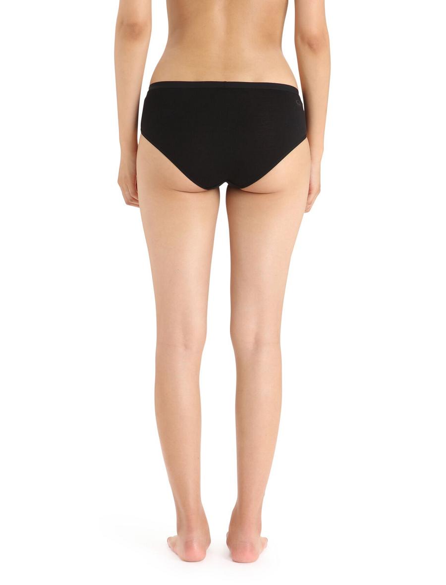 Black Women's Icebreaker Merino Siren Hipkini Briefs Underwear | USA 1729EBCX